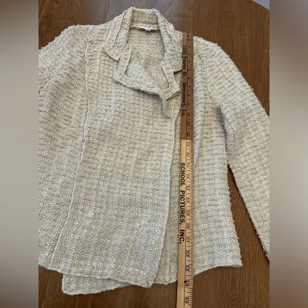 CAbi Jacket Women’s Medium Cream Textured Knit Blazer Snap Buttons - Picture 4 of 11